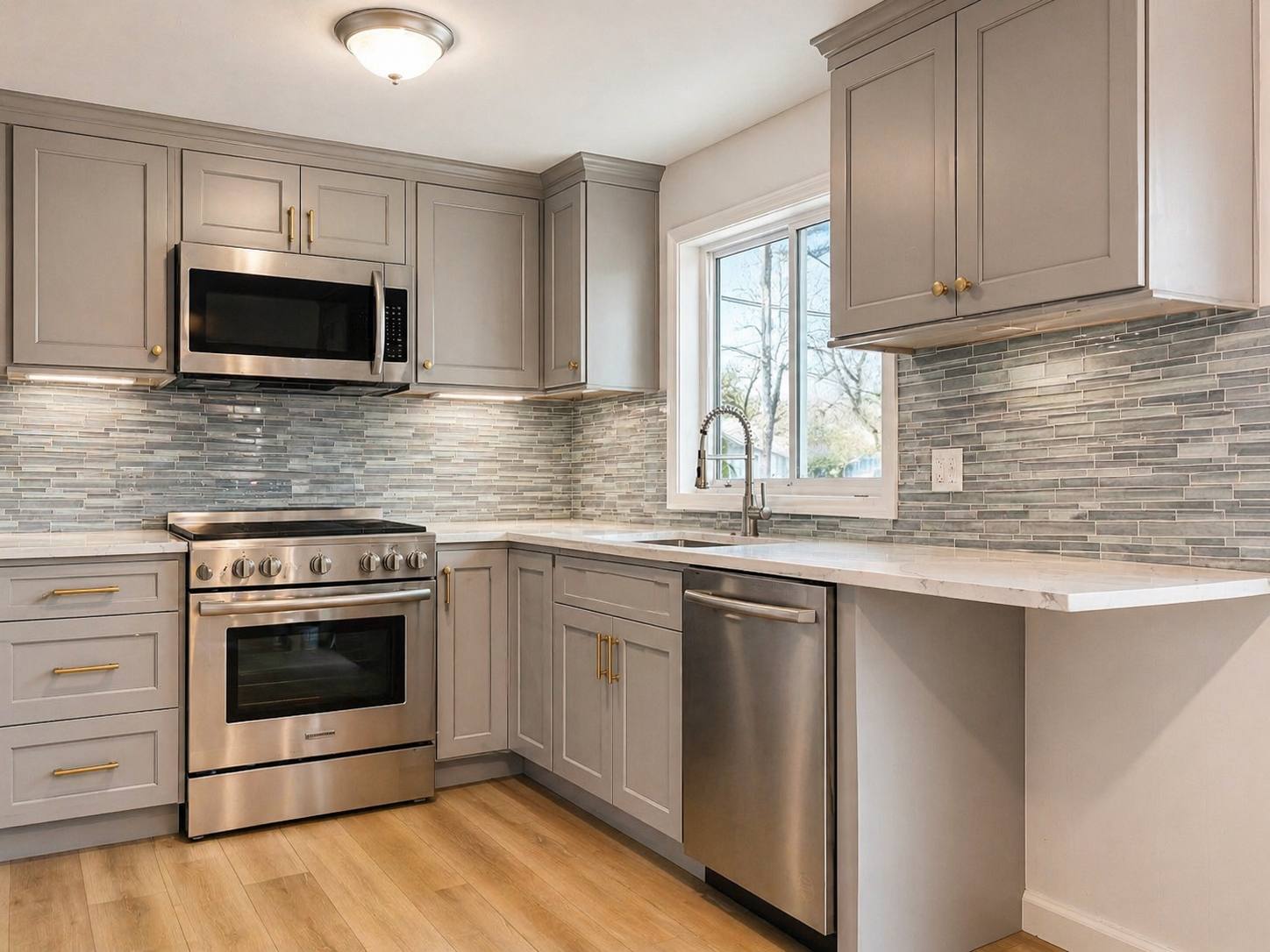 Gray shaker kitchen remodel